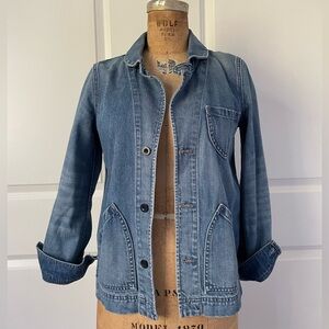 Madewell Denim Chore Coat with rounded collar. Size XS.